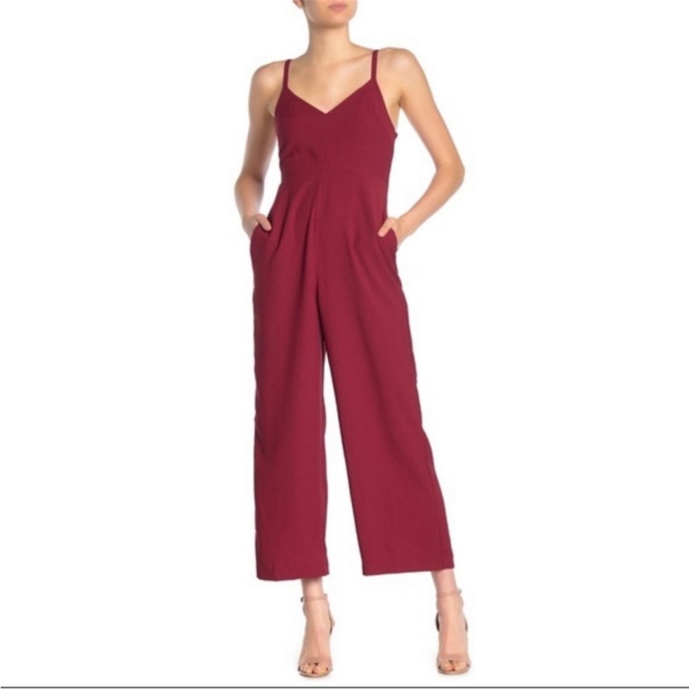 Madewell Thistle Cami Wide Leg Jumpsuit Red Size 4 Holiday Party Look - Picture 1 of 10